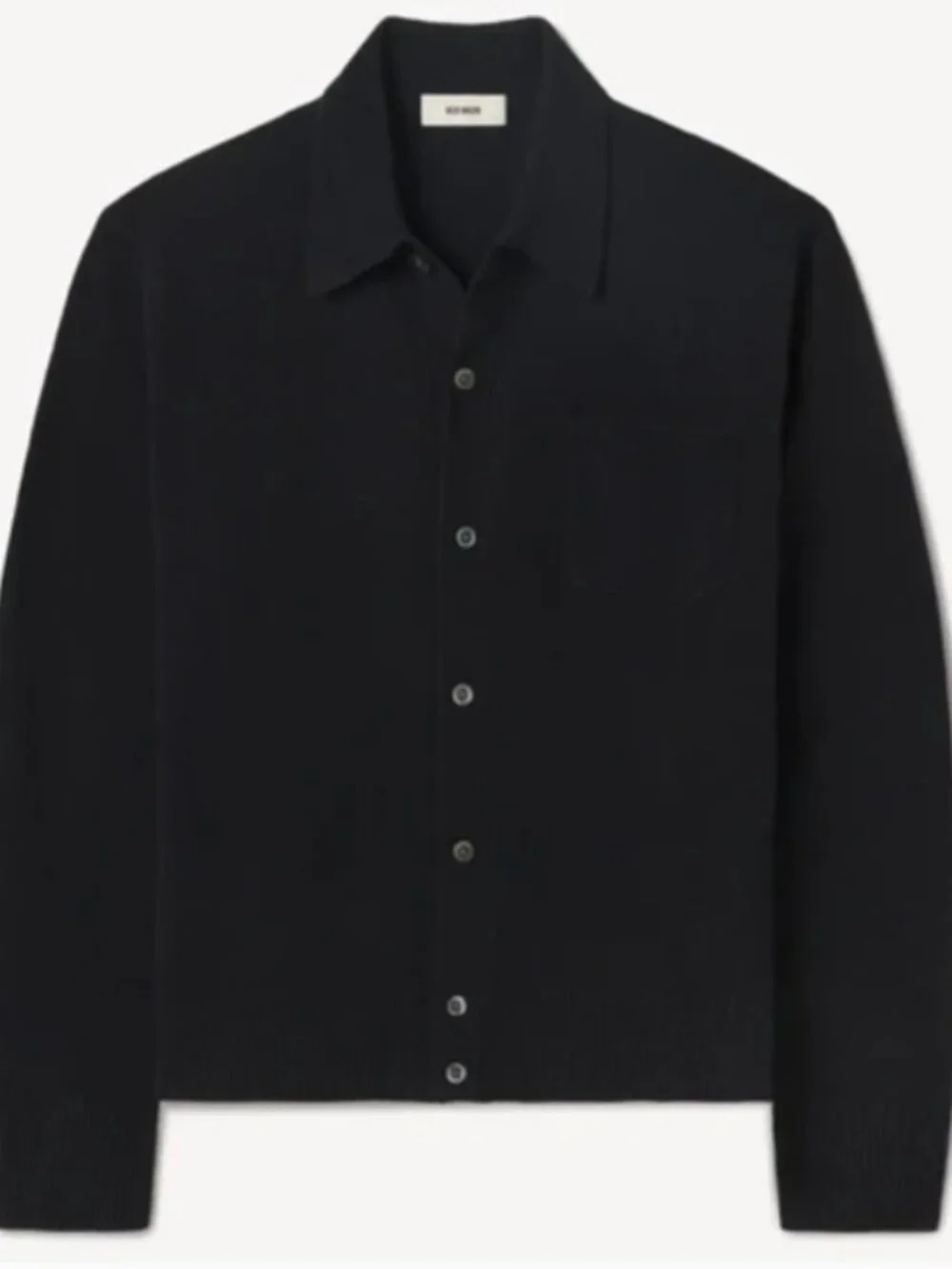 Buck Mason Mens NWT Black California Cashmere Collared Cardigan Size L - Picture 1 of 6
